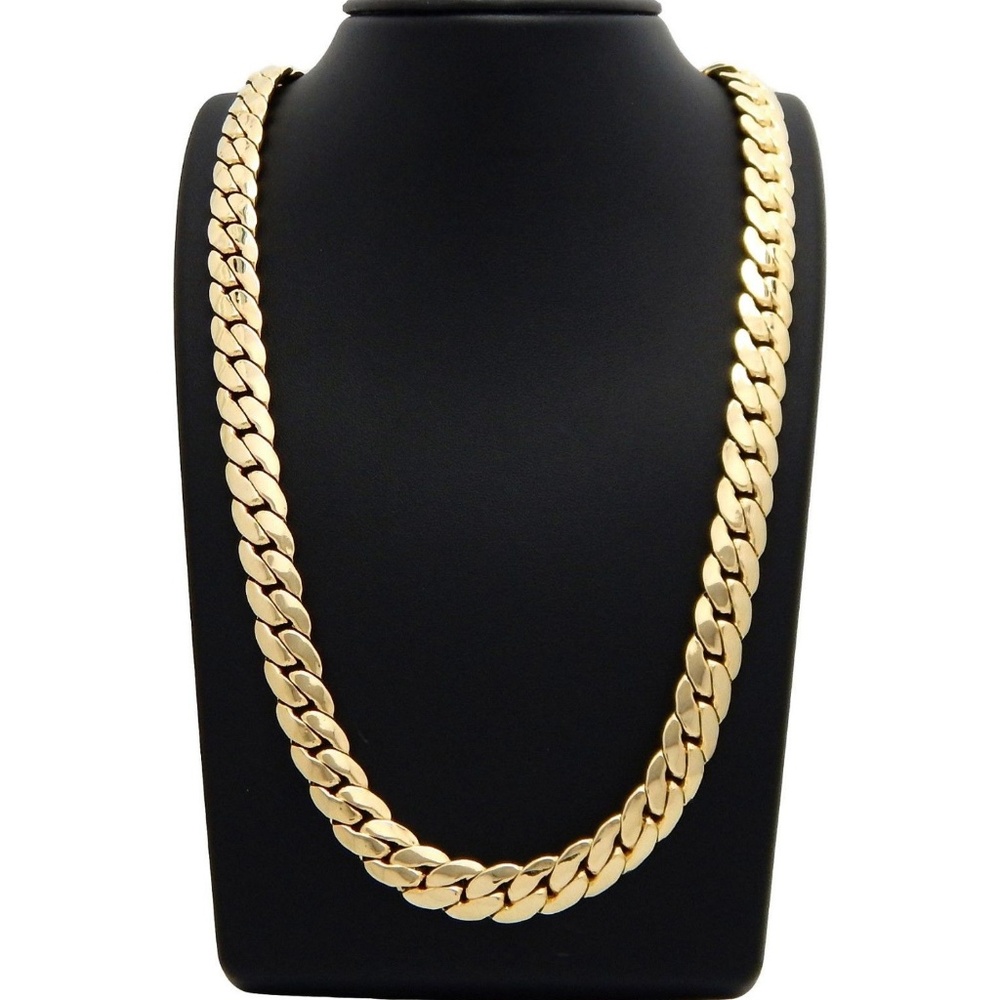 Mens  12mm HEAVY 14k Miami Cuban Link Chain